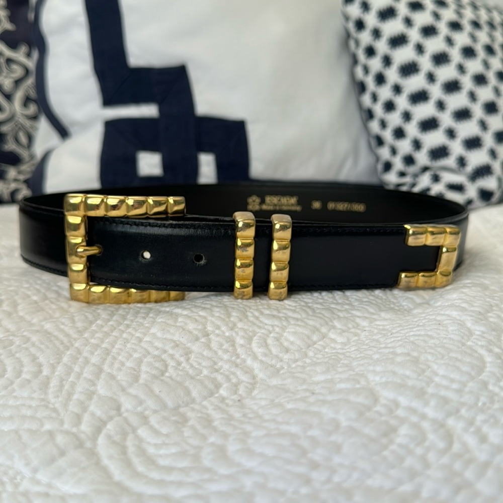 Vintage Escada Black Leather Belt